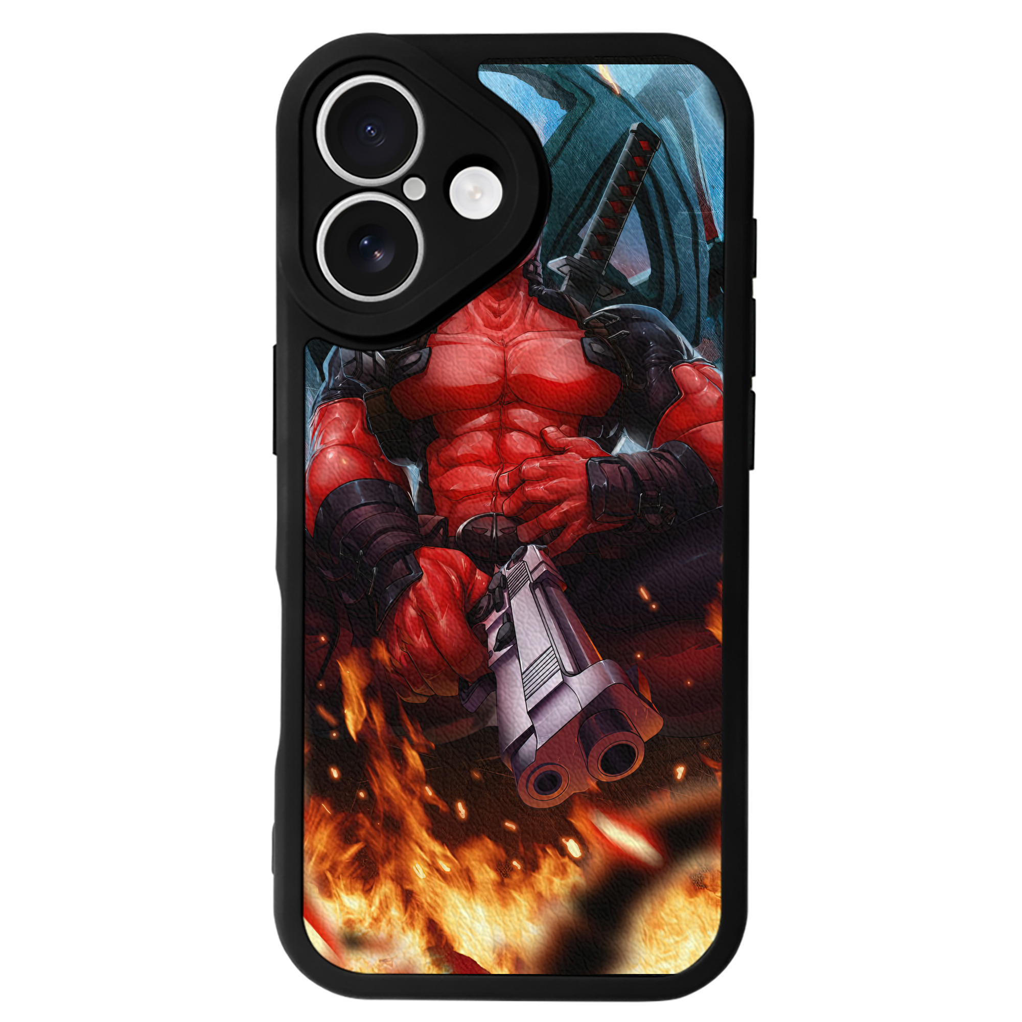 （画像用） Deadpool デッドプール 【iPhone 16シリーズ対応】シリコンスマホケース（レザー調） 材質：シリコン